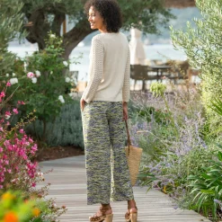 Ruime, bedrukte broek, elastische taille