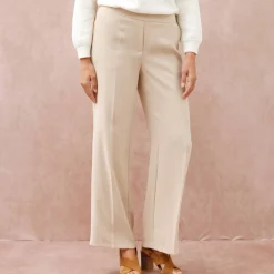 Ruime broek met elastische taille, crêpe