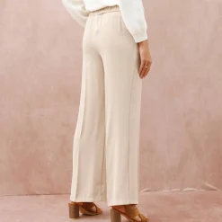 Ruime broek met elastische taille, crêpe