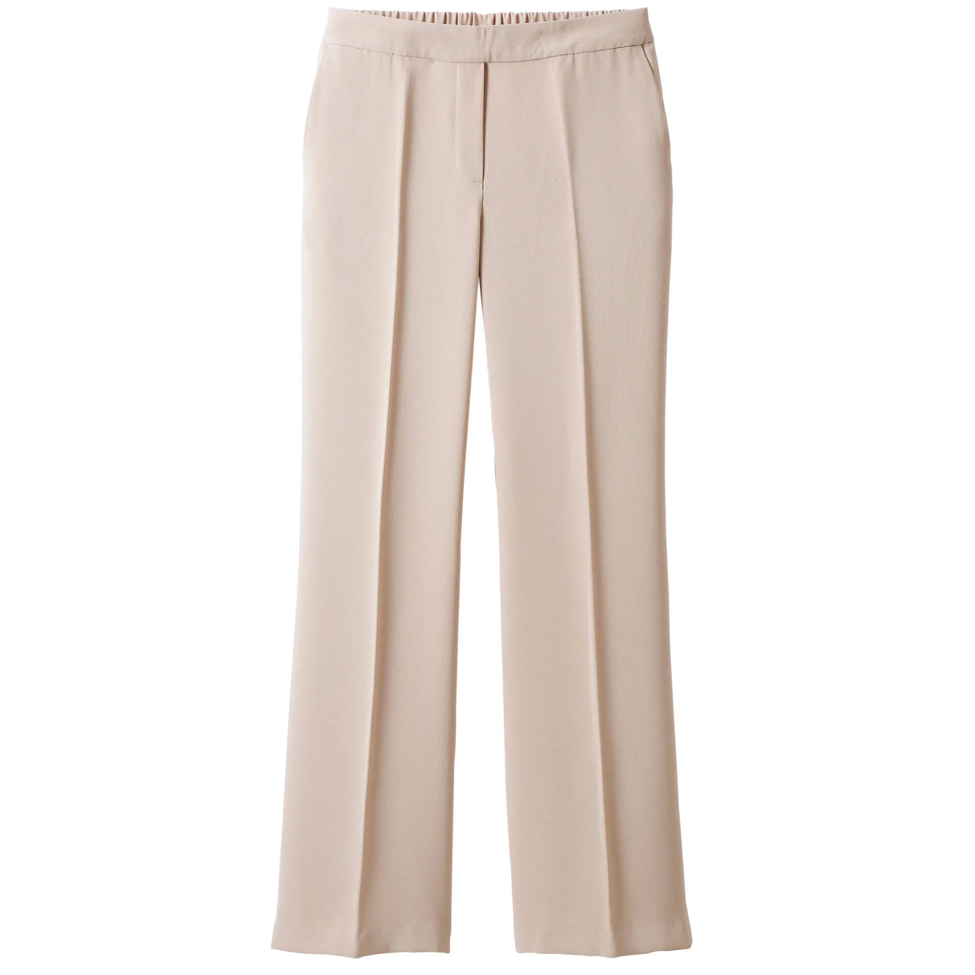Ruime broek met elastische taille, crêpe
