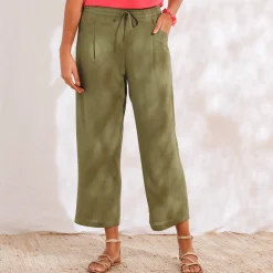 Ruime 7/8-broek, viscose en linnen