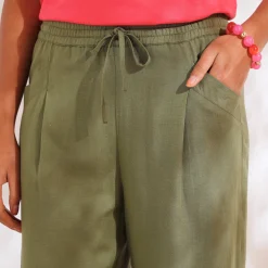 Ruime 7/8-broek, viscose en linnen