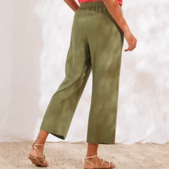 Ruime 7/8-broek, viscose en linnen