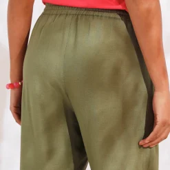 Ruime 7/8-broek, viscose en linnen