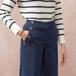 Ruime jeans met knooppandeffect