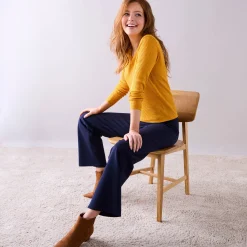 Ruime, rechte broek, milanotricot