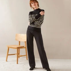 Ruime, rechte broek, milanotricot