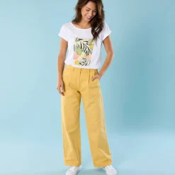 Ruime, rechte broek, speciaal voor kleine lengtes