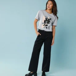 Ruime, rechte broek, speciaal voor kleine lengtes