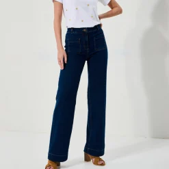 Ruime rechte jeans, hoge taille, grote lengte