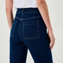Ruime rechte jeans, hoge taille, grote lengte