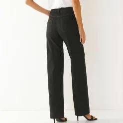 Ruime rechte jeans, hoge taille, grote lengte