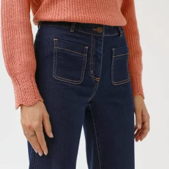 Ruime rechte jeans, hoge taille, grote lengte
