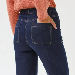 Ruime rechte jeans, hoge taille, grote lengte