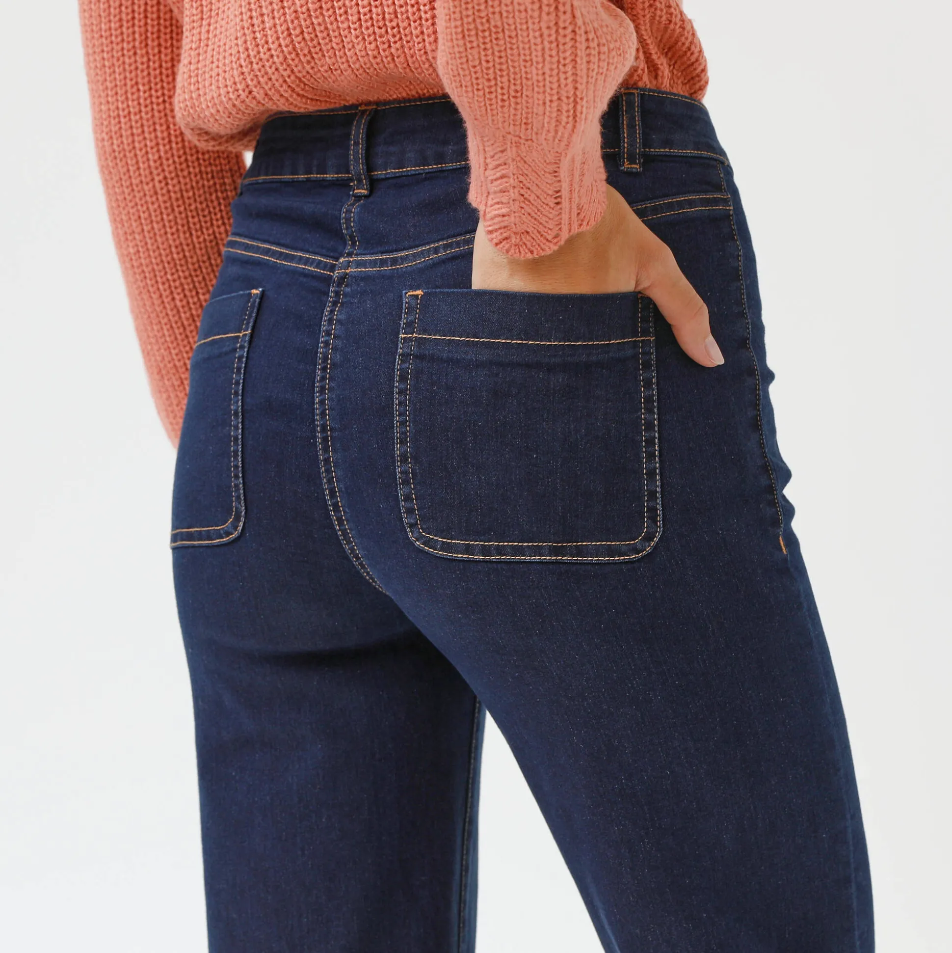 Ruime rechte jeans, hoge taille, grote lengte