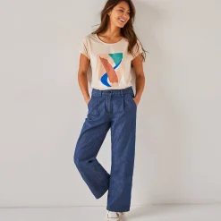 Ruime, rechte jeans, speciaal voor kleine lengtes