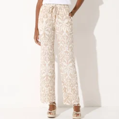 Ruime, soepele broek, tweekleurige etnische print