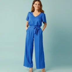 Ruime, soepele broek, voor kleine lengtes