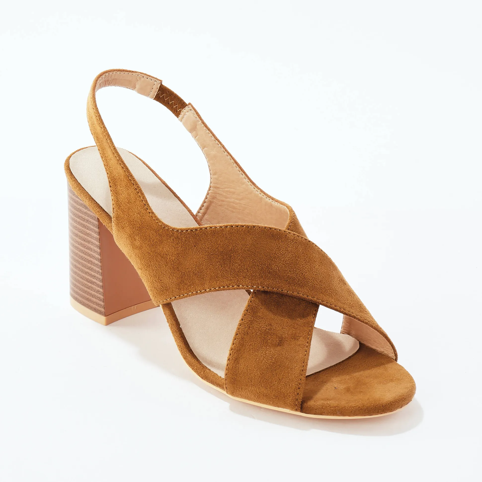 Sandalen met hak en gekruiste riempjes