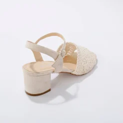 Sandalen met macramé-effect en hak