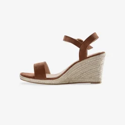 Sandalen met sleehak in koord