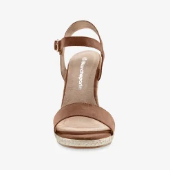 Sandalen met sleehak in koord