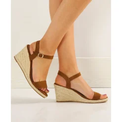 Sandalen met sleehak in koord