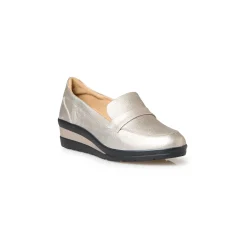 Schoenen met sleehak in 2 materialen