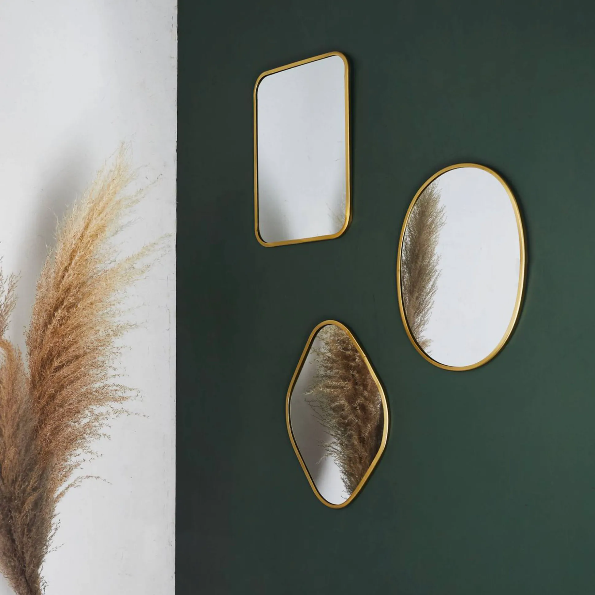 Set van 3 decoratieve spiegels