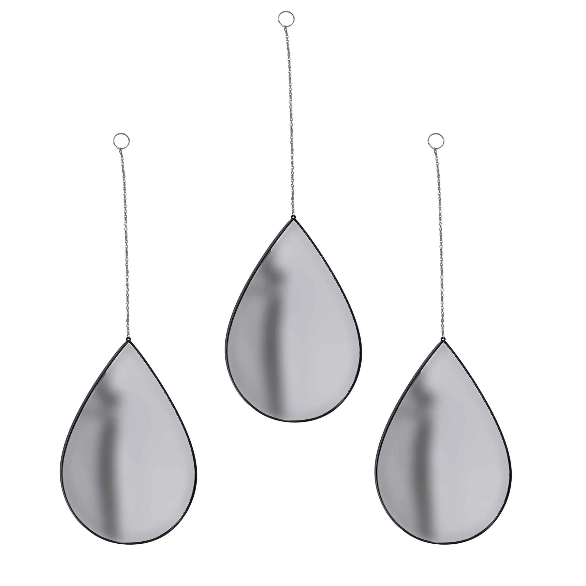 Set van 3 druppelvormige hangspiegels