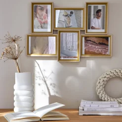 Set van 6 houten fotolijstjes