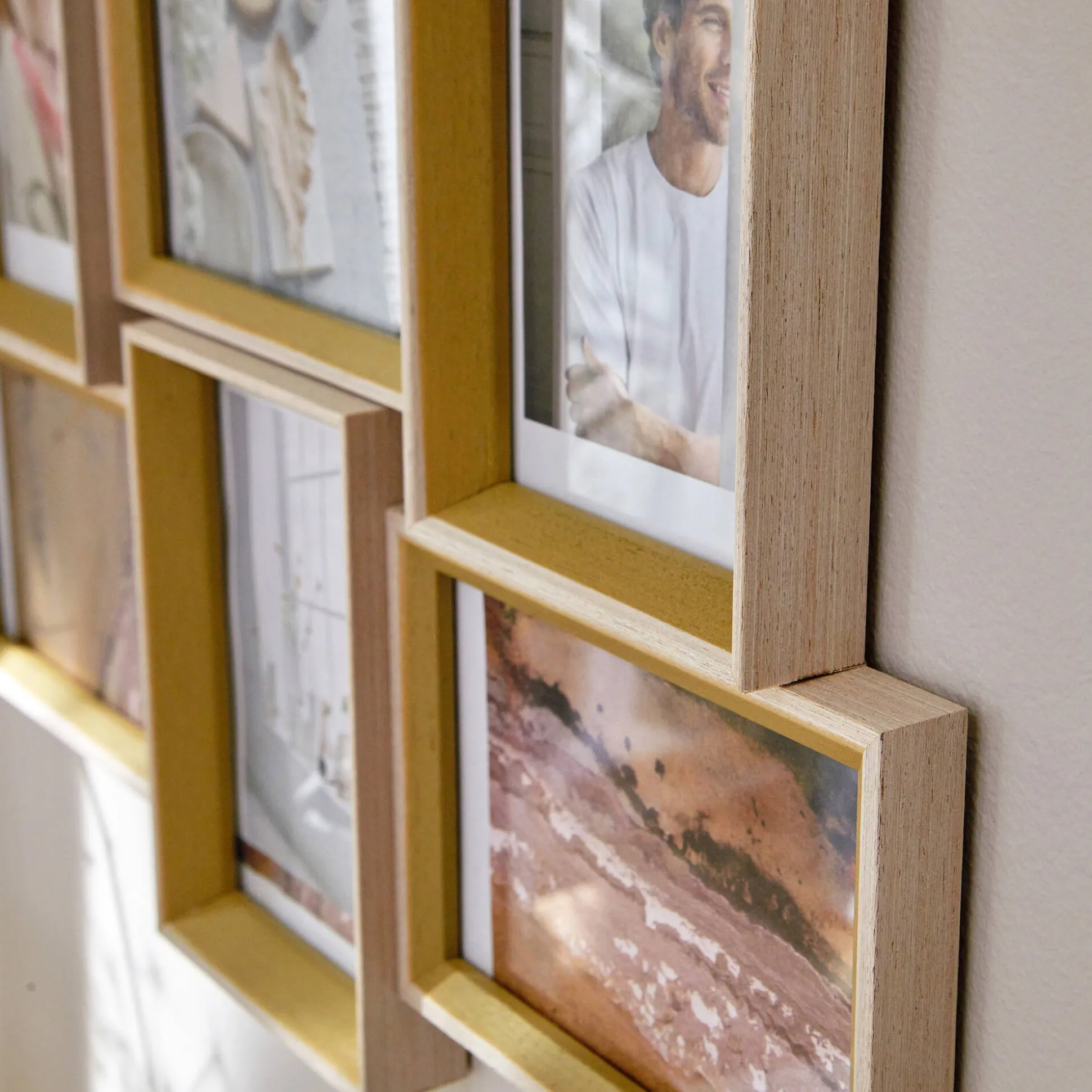 Set van 6 houten fotolijstjes