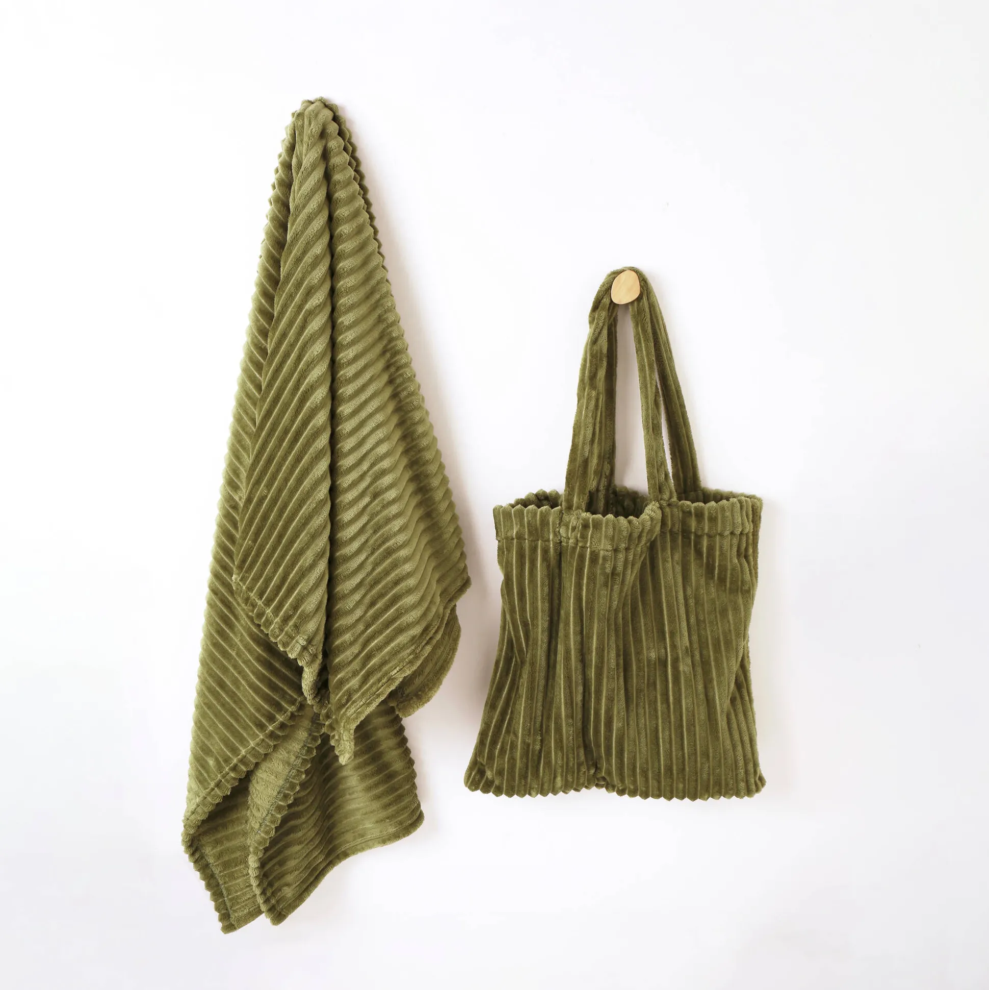 Set van plaid en tas in fleece