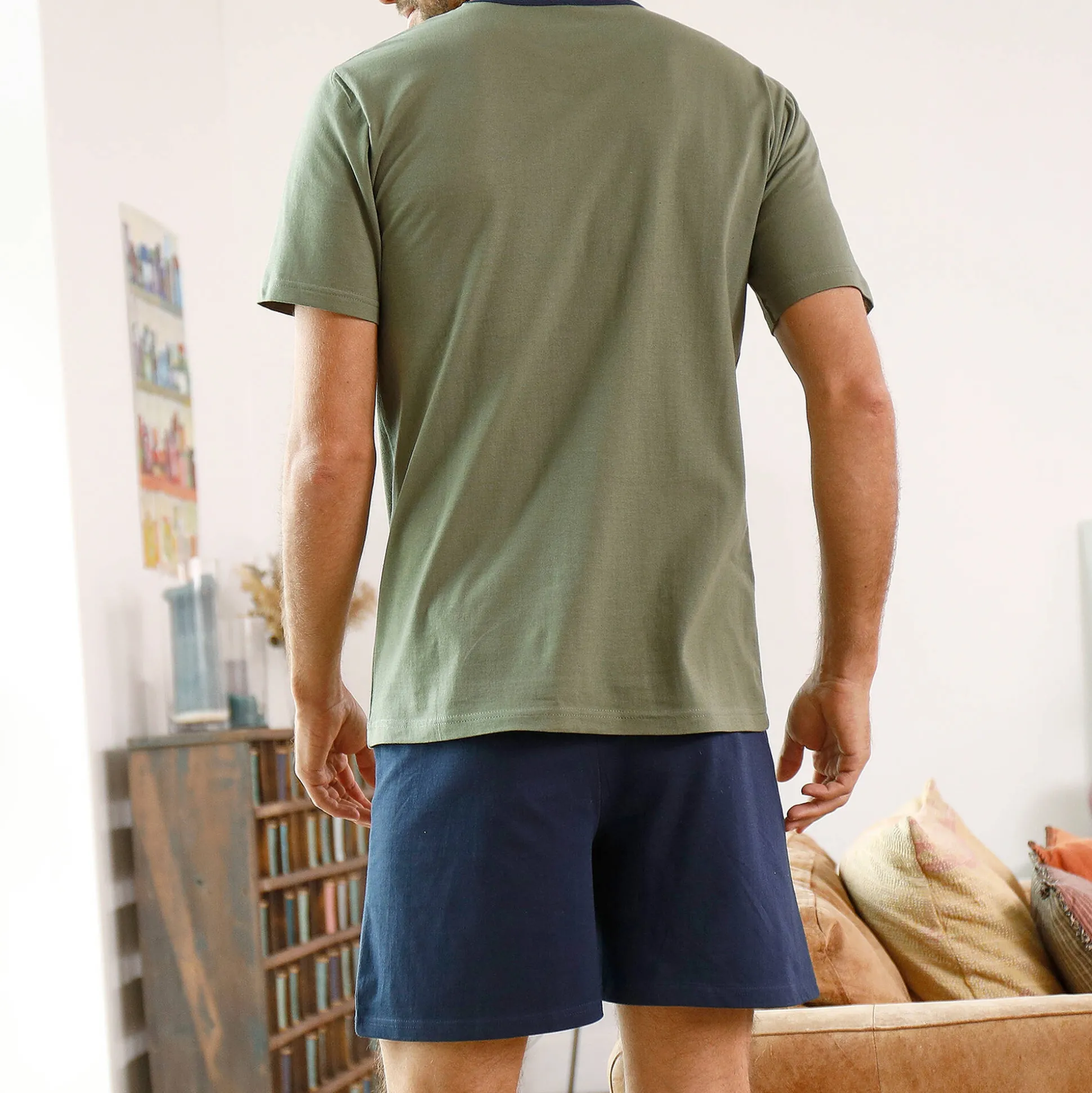 Shortama in katoenjersey met korte mouwen