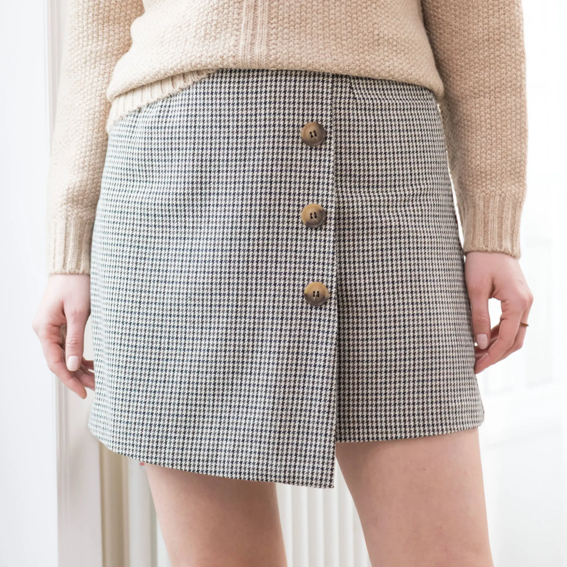 Short-rok met ruitjesmotief