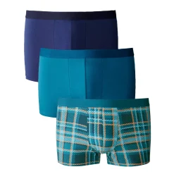 Shorty, geruit en effen - set van 3