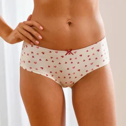 Shorty in stretchkatoen met hartjesprint - set van 4