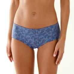 Shorty in stretchkatoen met "pauw" print - set van 4