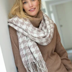 Sjaal in ultrazachte pied-de-coq