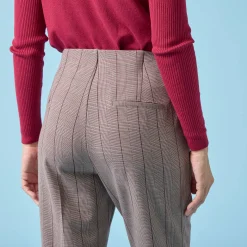 Slimbroek met ruitenprint, kleine lengtes