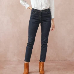 Slimjeans met hoge taille, ingekort model