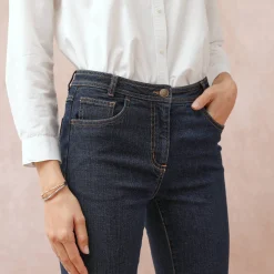 Slimjeans met hoge taille, ingekort model