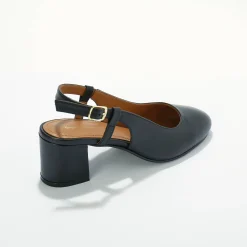 Slingback pumps in leer, LWG-gecertificeerd