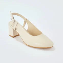 Slingback pumps in leer, LWG-gecertificeerd