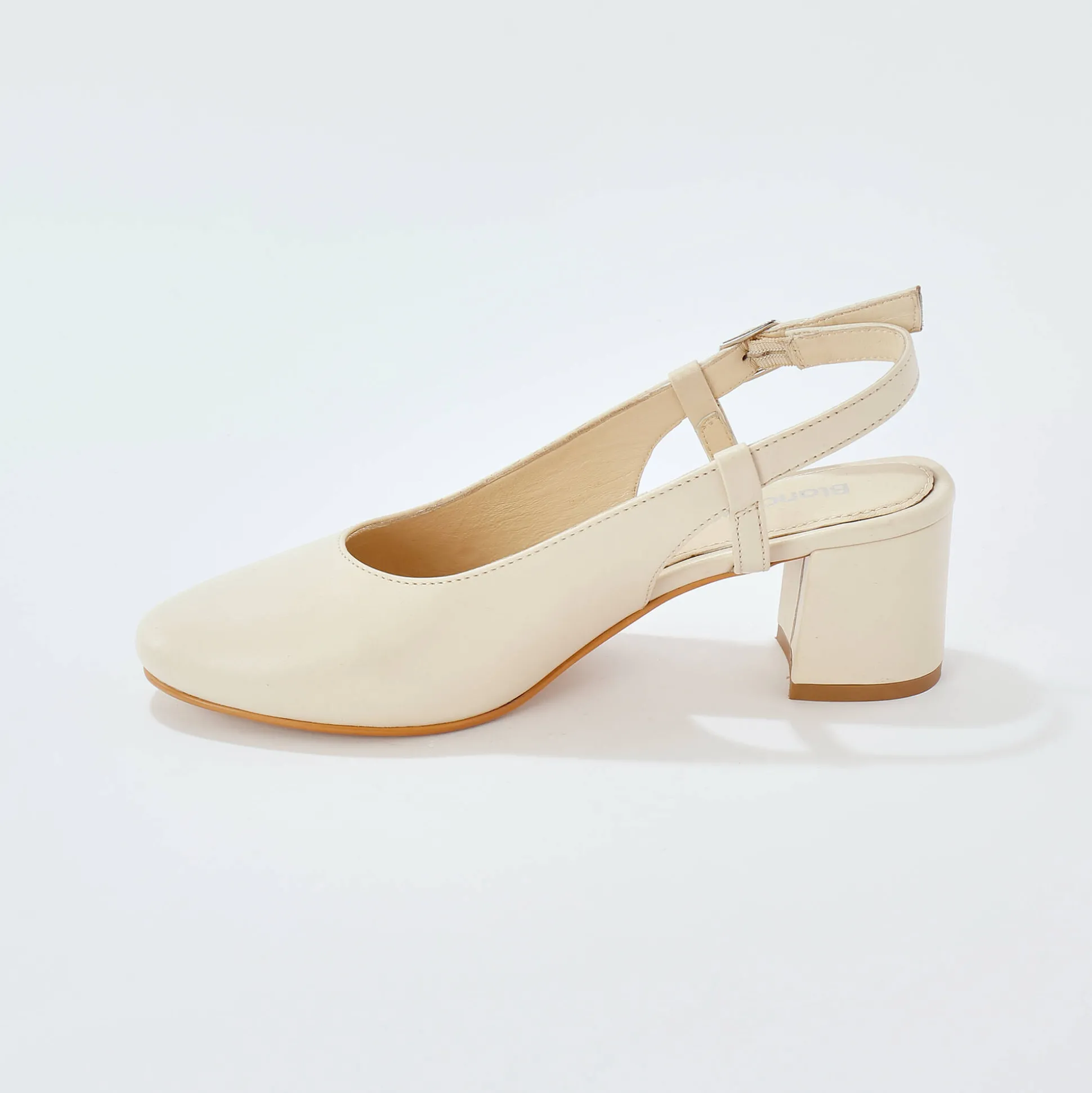 Slingback pumps in leer, LWG-gecertificeerd