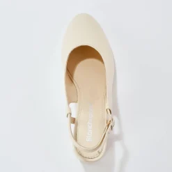 Slingback pumps in leer, LWG-gecertificeerd