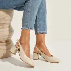 Slingback pumps in leer, LWG-gecertificeerd