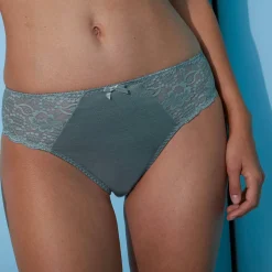 Slip in glanstricot en kant Avila - set van 2
