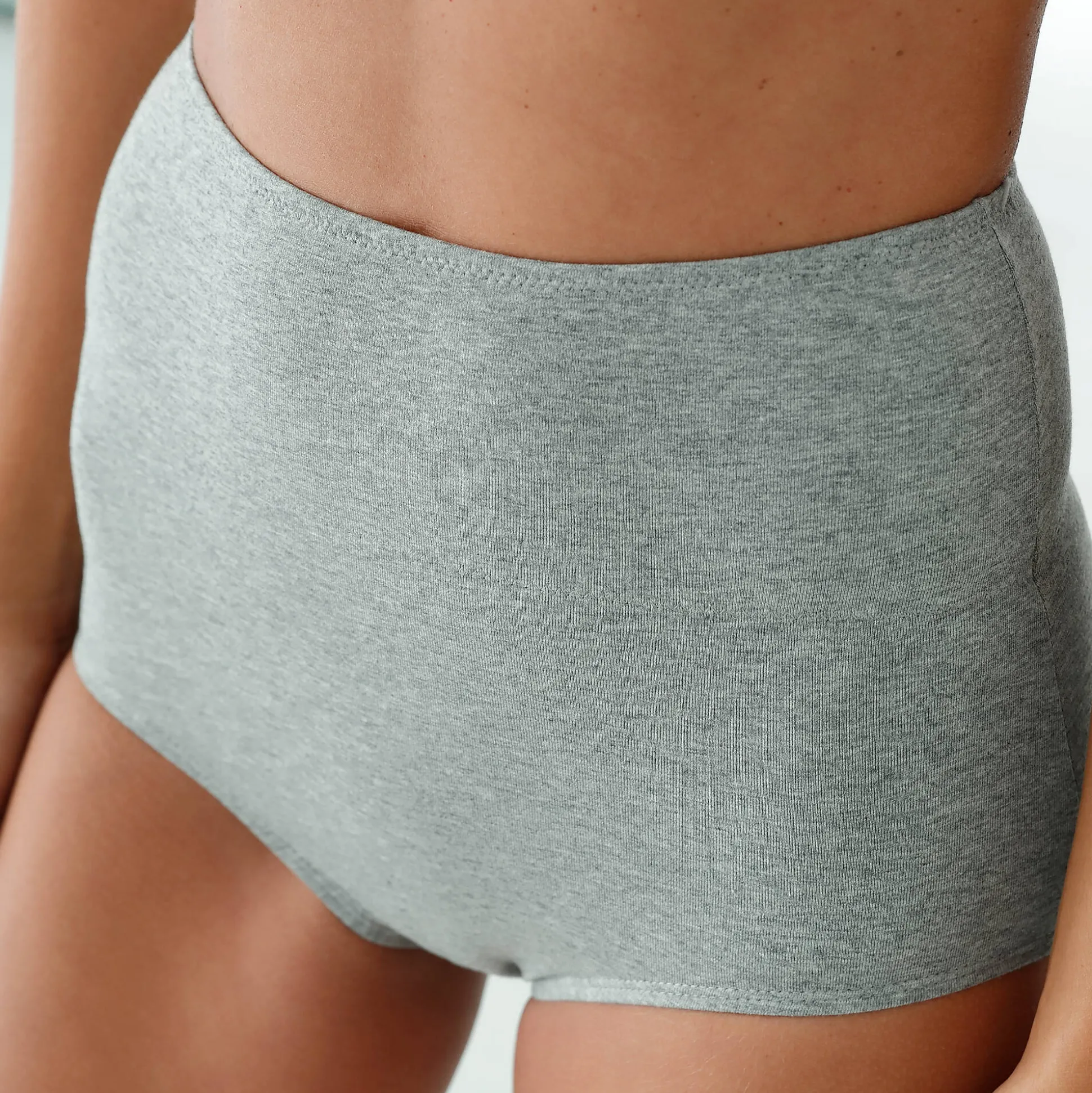 Slip in stretchkatoen met hoge, omhullende taille - set van 2