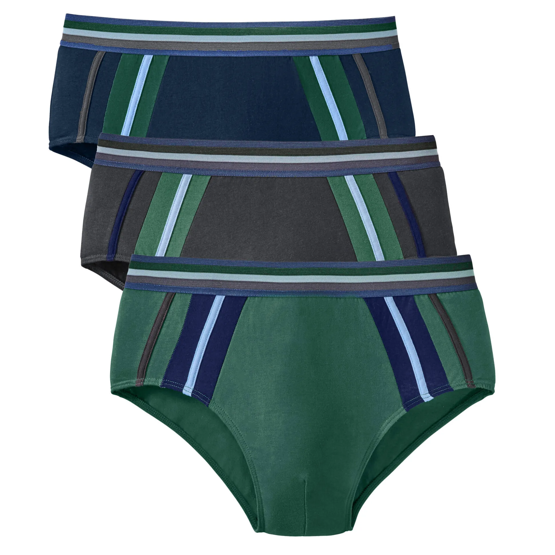 Slip met hoge taille en contrasterende strepen - set van 6